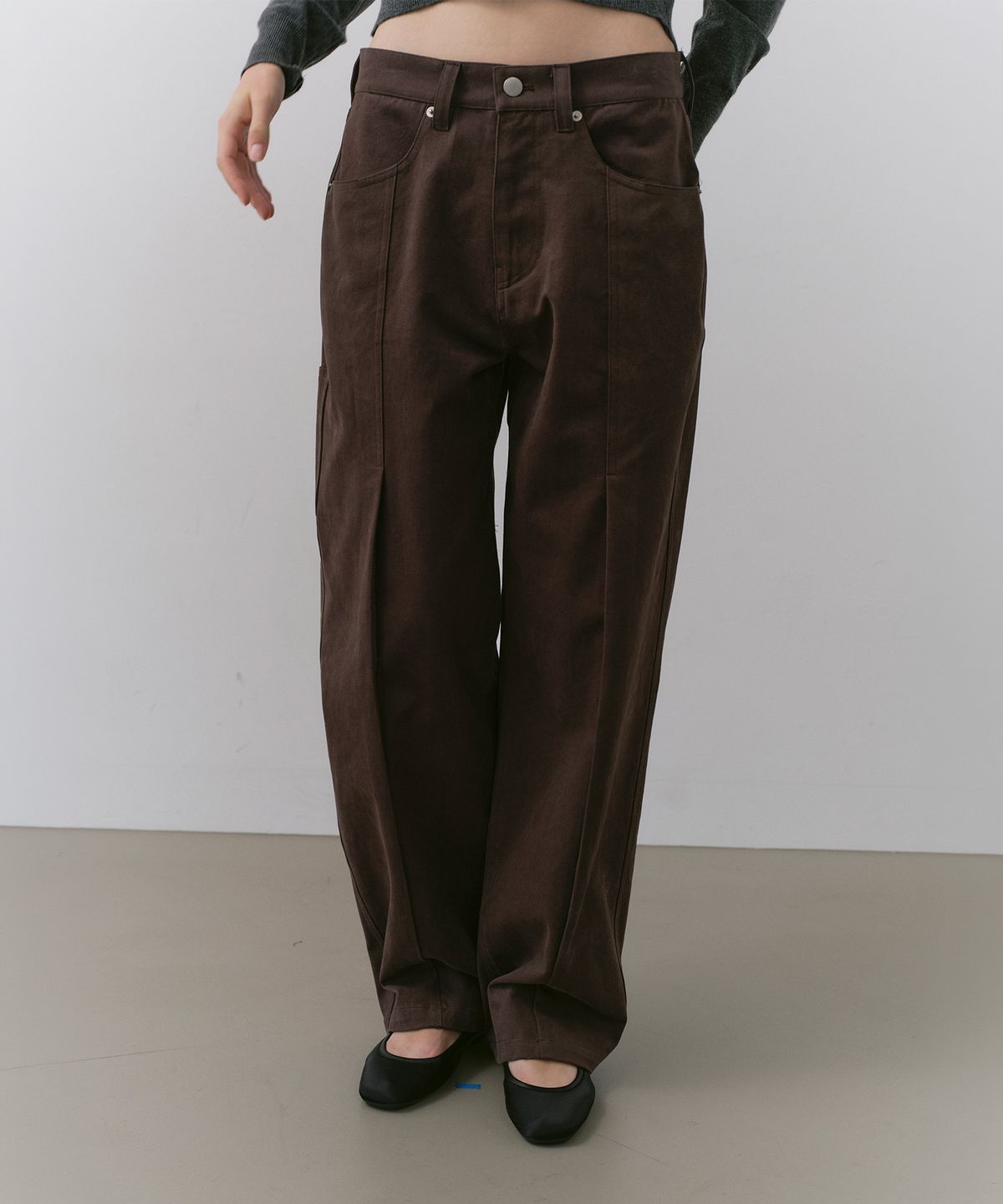 카셀(CACELE) PANEL POCKET COTTON PANTS, BROWN