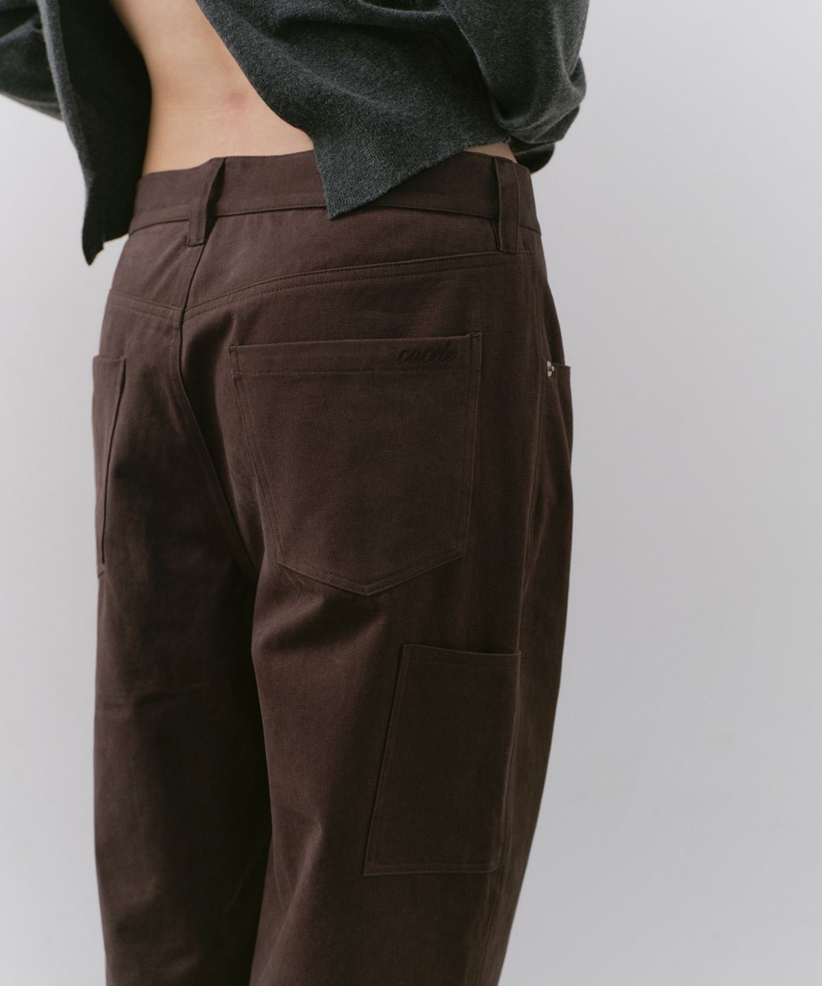 카셀(CACELE) PANEL POCKET COTTON PANTS, BROWN