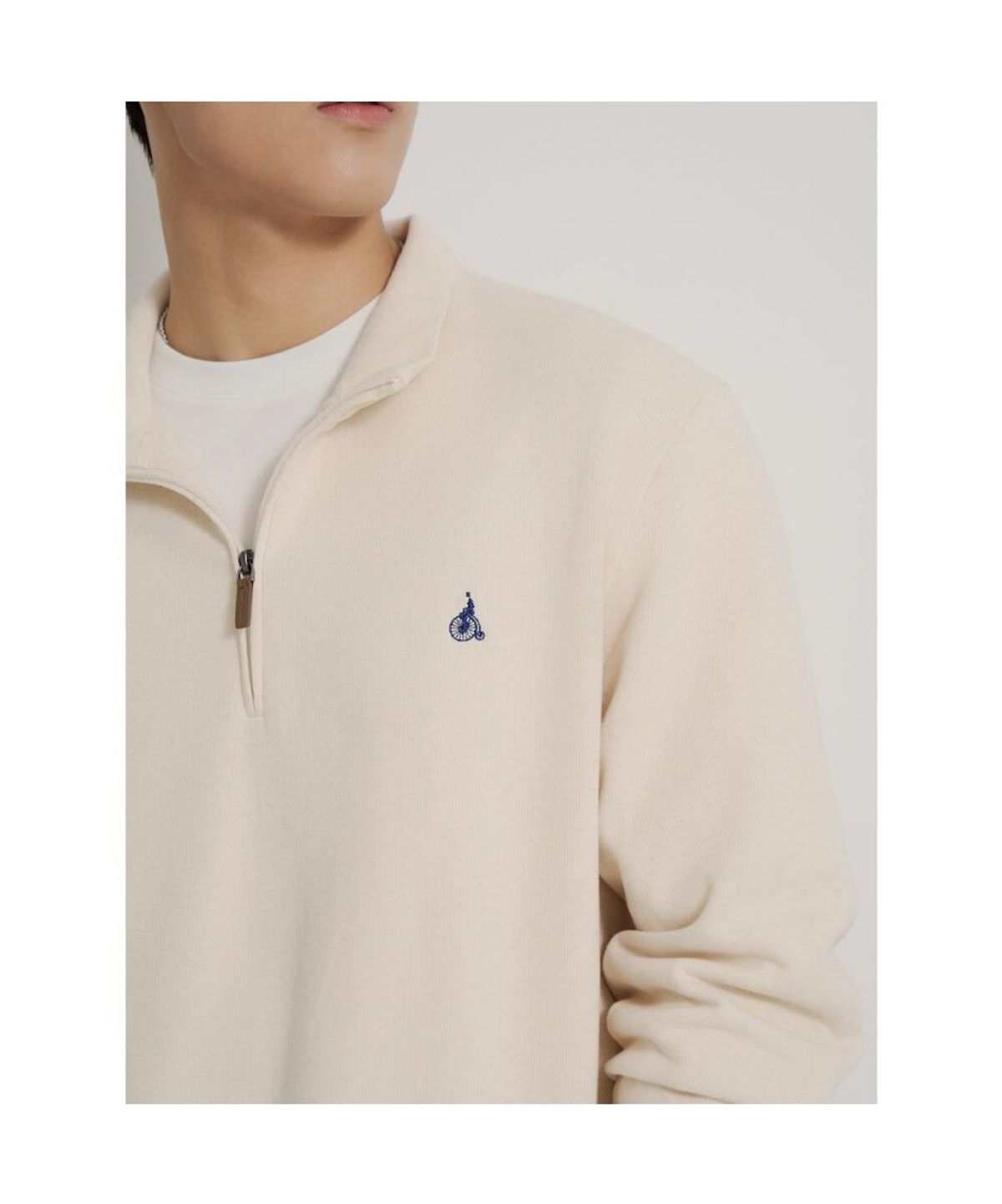 빈폴 멘(BEANPOLE MEN) [Essential] 소프트 더블 저지 쿼터집 티셔츠  아이보리