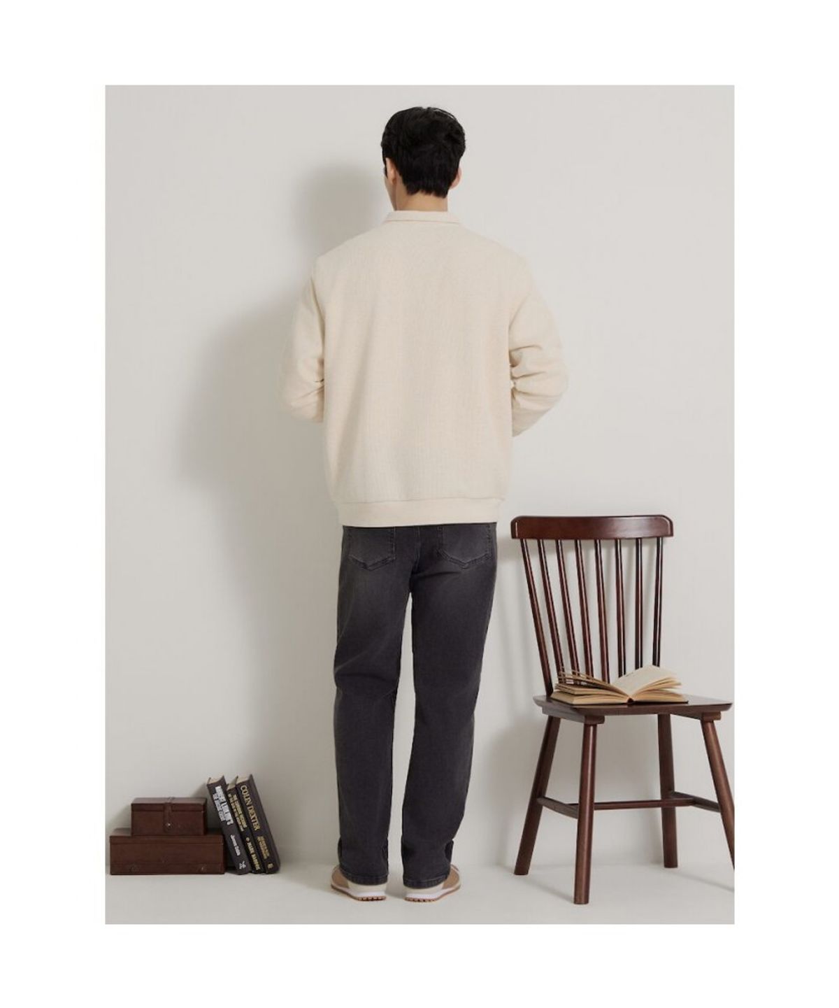 빈폴 멘(BEANPOLE MEN) [Essential] 소프트 더블 저지 쿼터집 티셔츠  아이보리