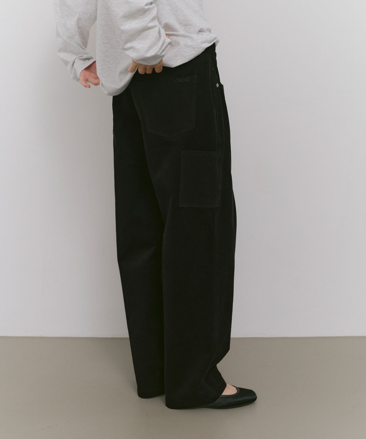 카셀(CACELE) PANEL POCKET COTTON PANTS, BLACK