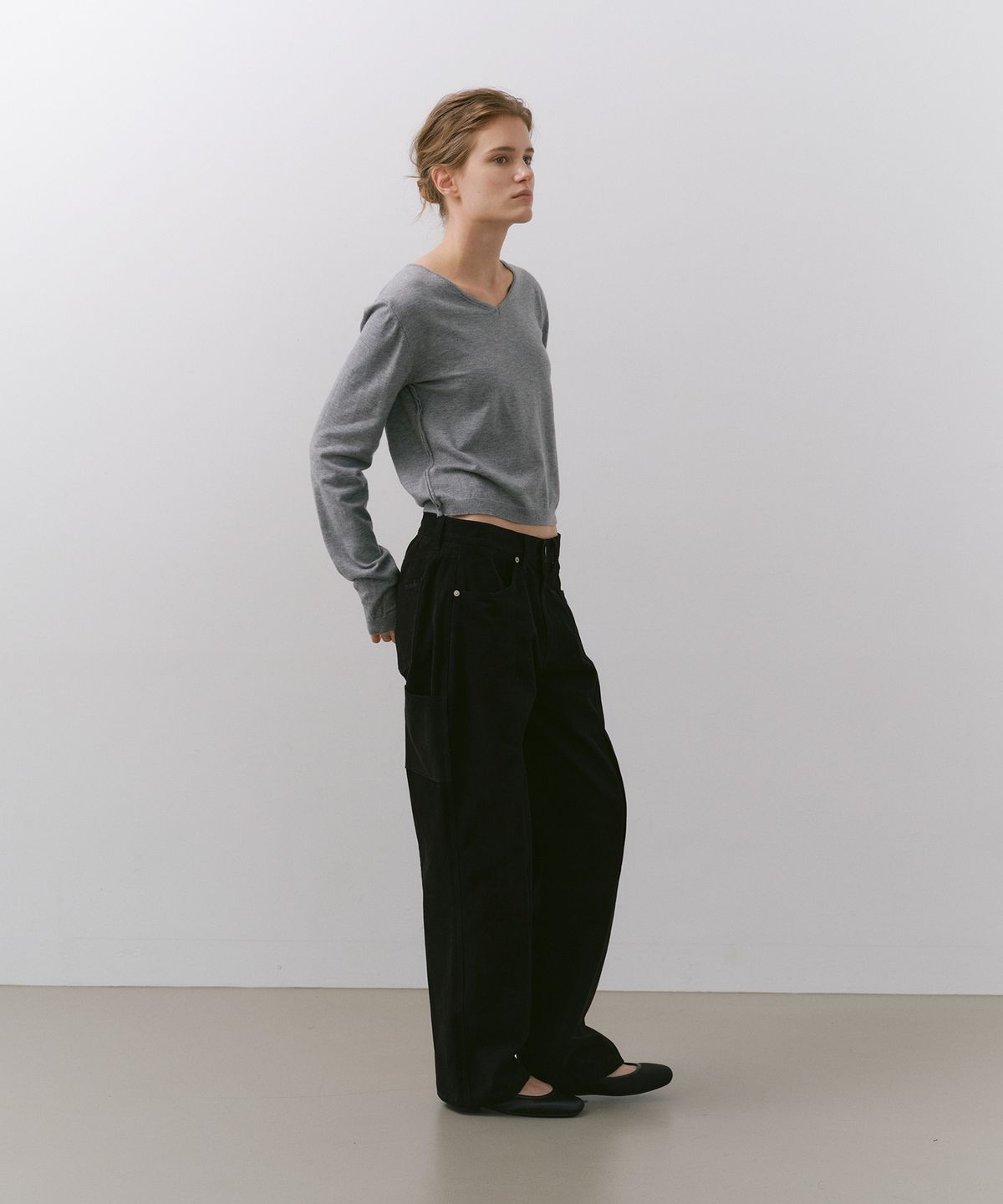 카셀(CACELE) PANEL POCKET COTTON PANTS, BLACK