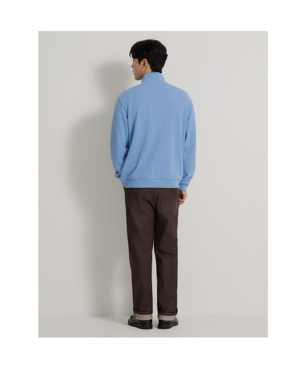 빈폴 멘(BEANPOLE MEN) [Essential] 소프트 더블 저지 쿼터집 티셔츠  블루