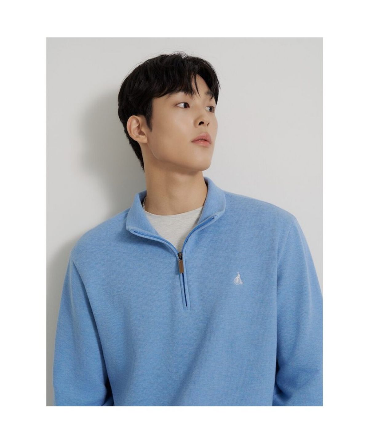 빈폴 멘(BEANPOLE MEN) [Essential] 소프트 더블 저지 쿼터집 티셔츠  블루