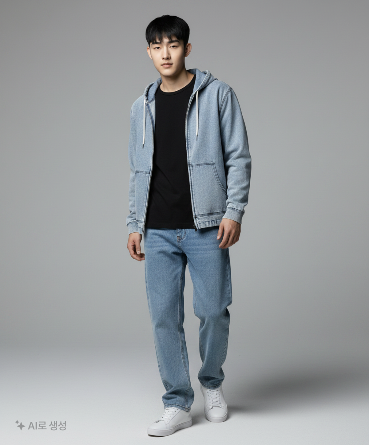 미니멀프로젝트(MINIMALPROJECT) 오버핏 스톤워싱 데님 후드 집업 자켓 MDJ103 [LIGHT BLUE] L