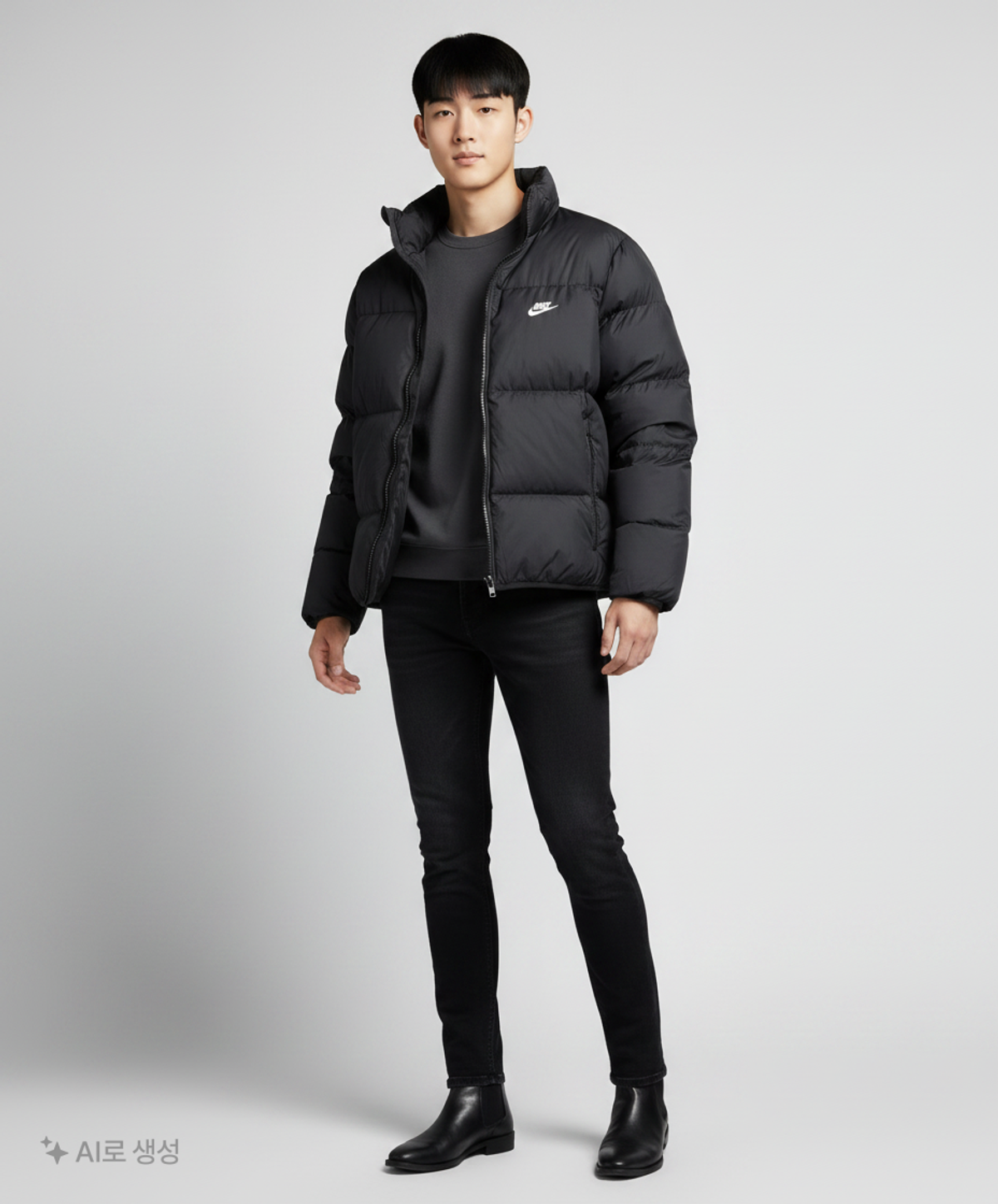 나이키(NIKE) 스포츠웨어 클럽 패딩 자켓 M - 블랙:화이트 / FB7369-010 L