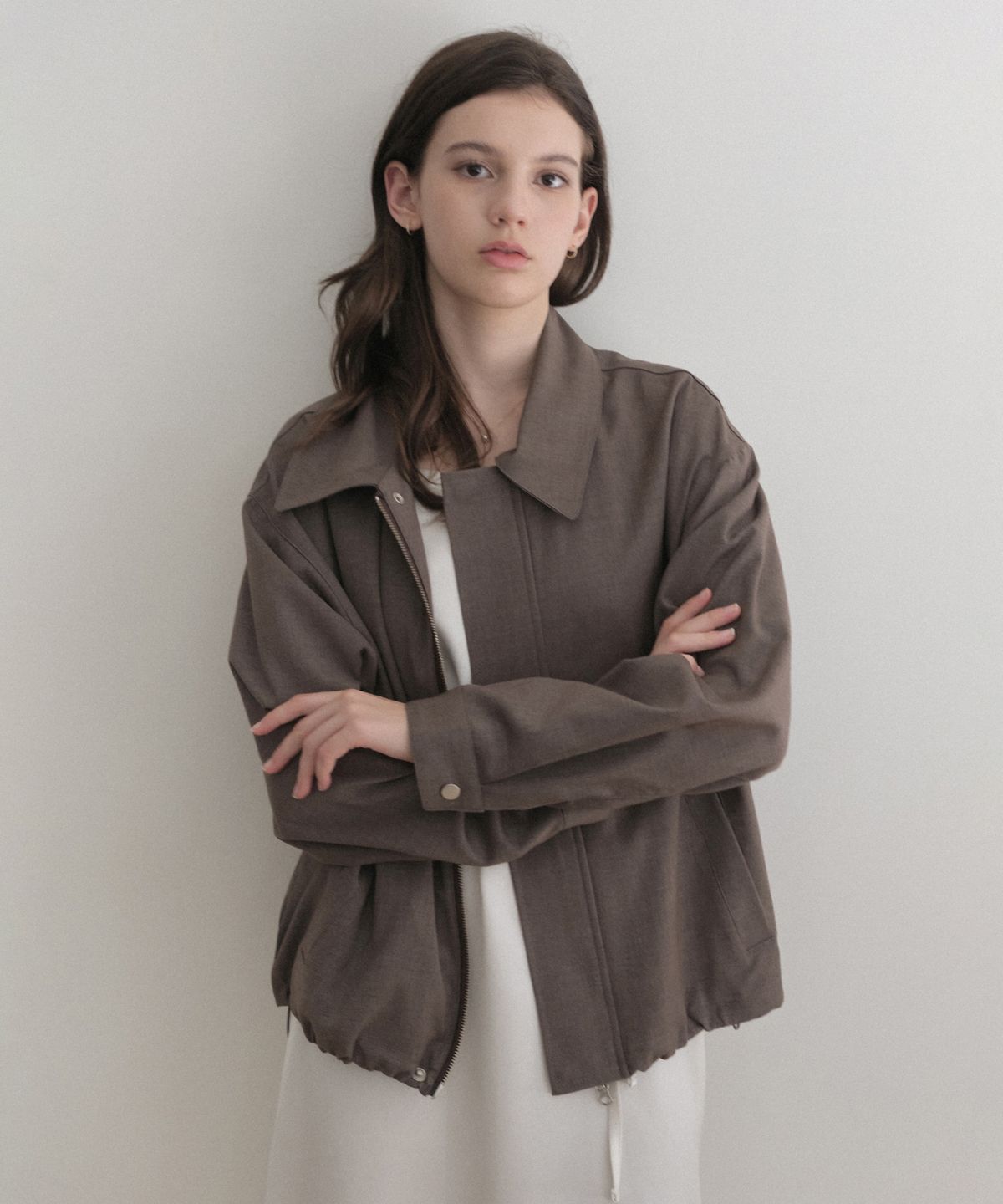르나브(LENAV) Les Wool blouson (brown)