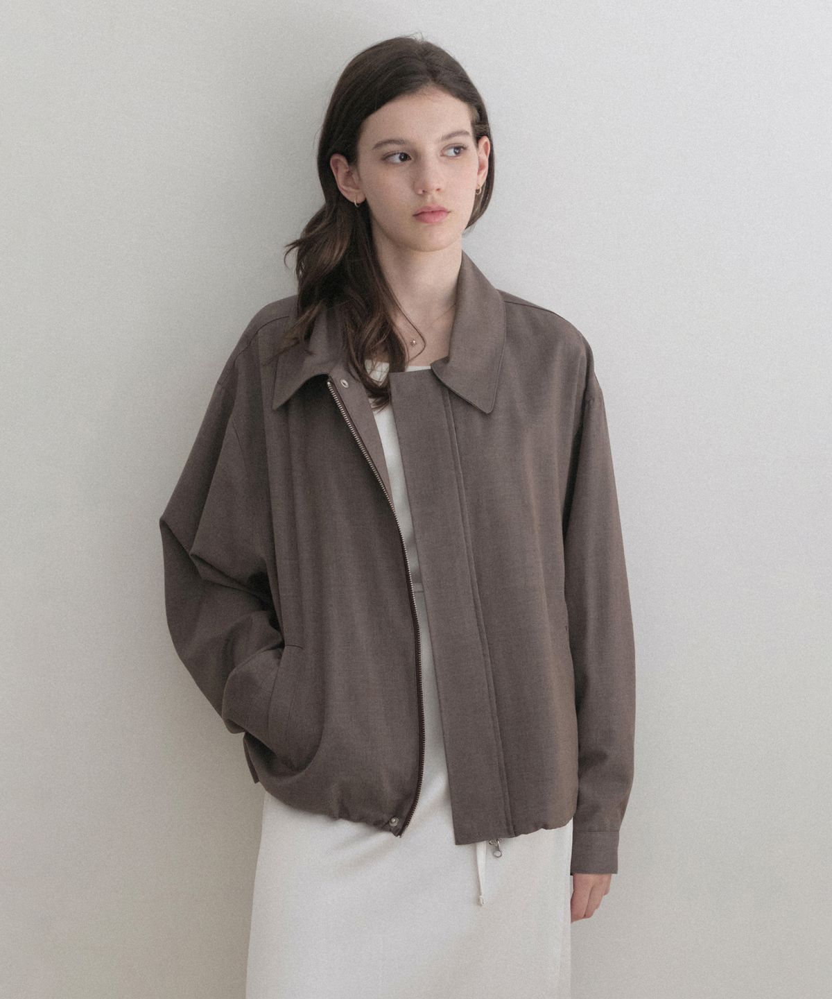 르나브(LENAV) Les Wool blouson (brown)