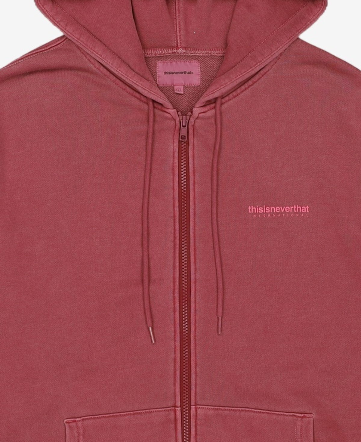디스이즈네버댓(THISISNEVERTHAT) INTL. Logo Zip Up Hoodie Dried Rose L