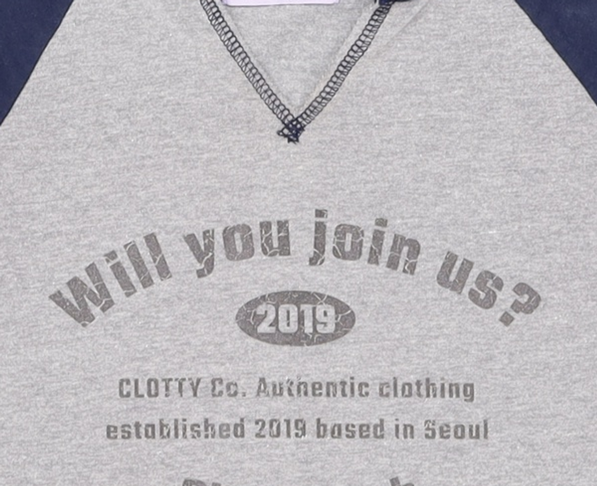 클로티(CLOTTY) V-NECK RAGLAN T-SHIRT NAVY(CY2CMFT509A) FREE