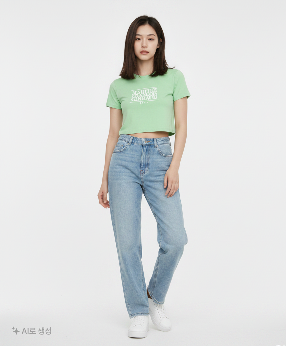 마리떼 프랑소와 저버(MARITHÉ + FRANҪOIS GIRBAUD) W CLASSIC LOGO CROP TEE green S