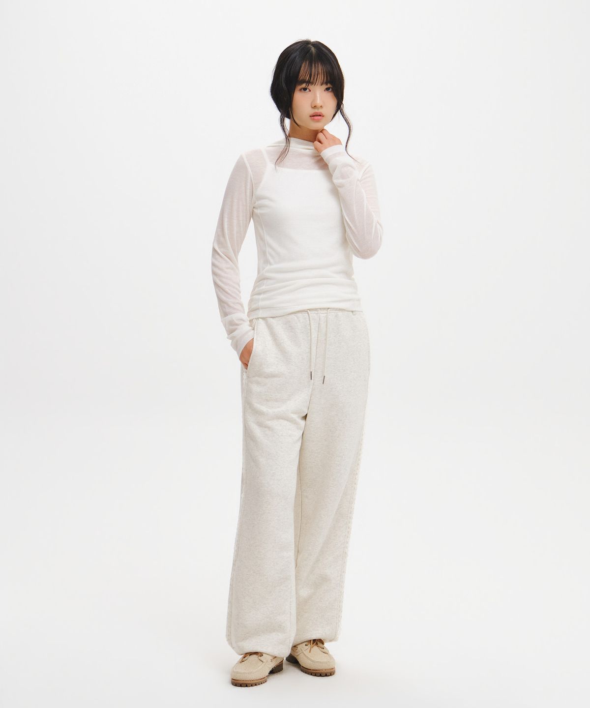제너럴아이디어(GENERALIDEA) WOMAN 시스루 후디 티셔츠 [3COL] / GF3LTS508