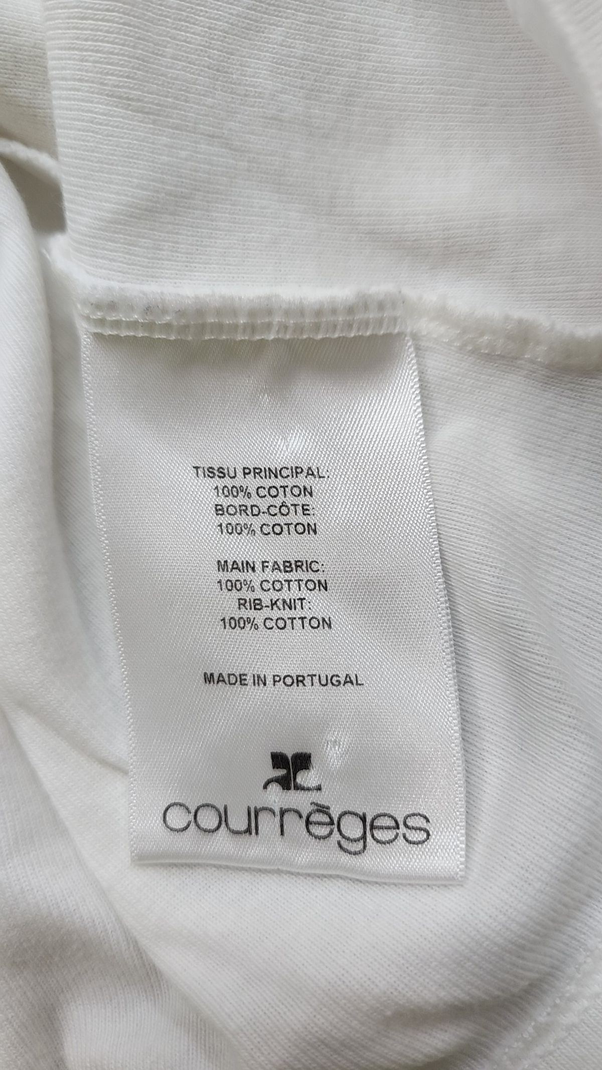 꾸레쥬(COURREGES) 여성 범피 반소매 티셔츠 - 화이트 / PERJTS017JS00700098 XS