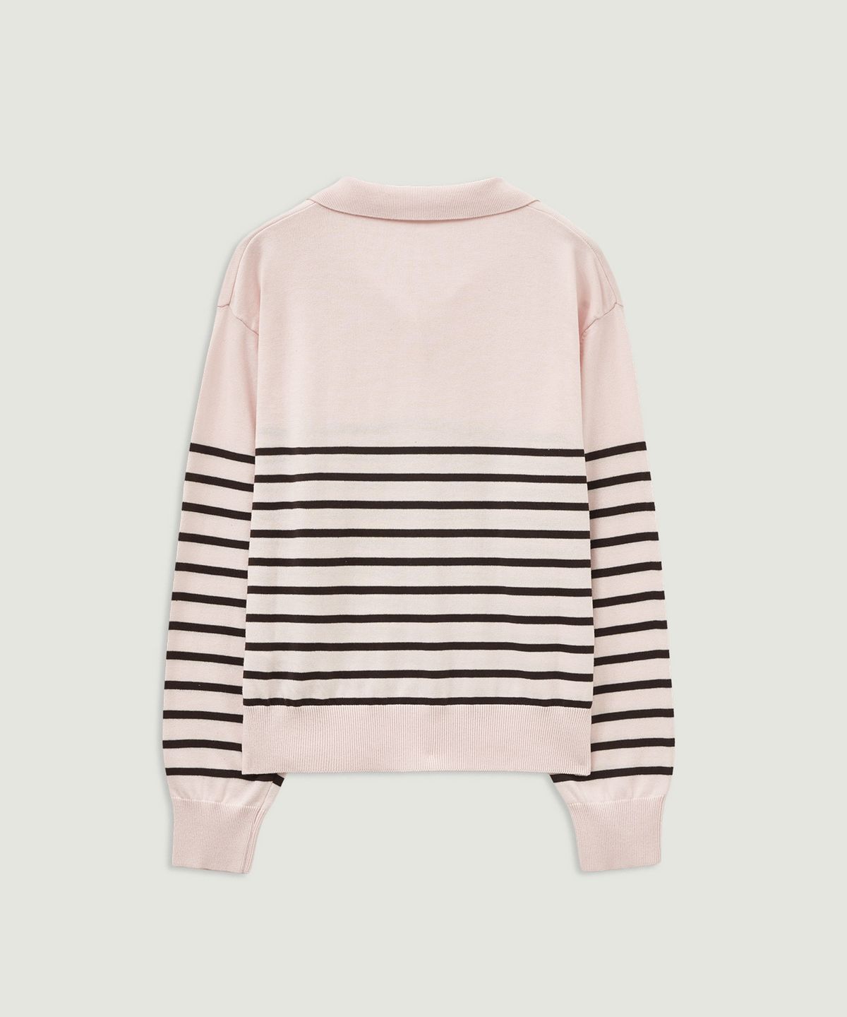 엘무드 우먼(LMOOD WOMEN) CITYAL Cotton Stripe Rugby Knit Pale Pink