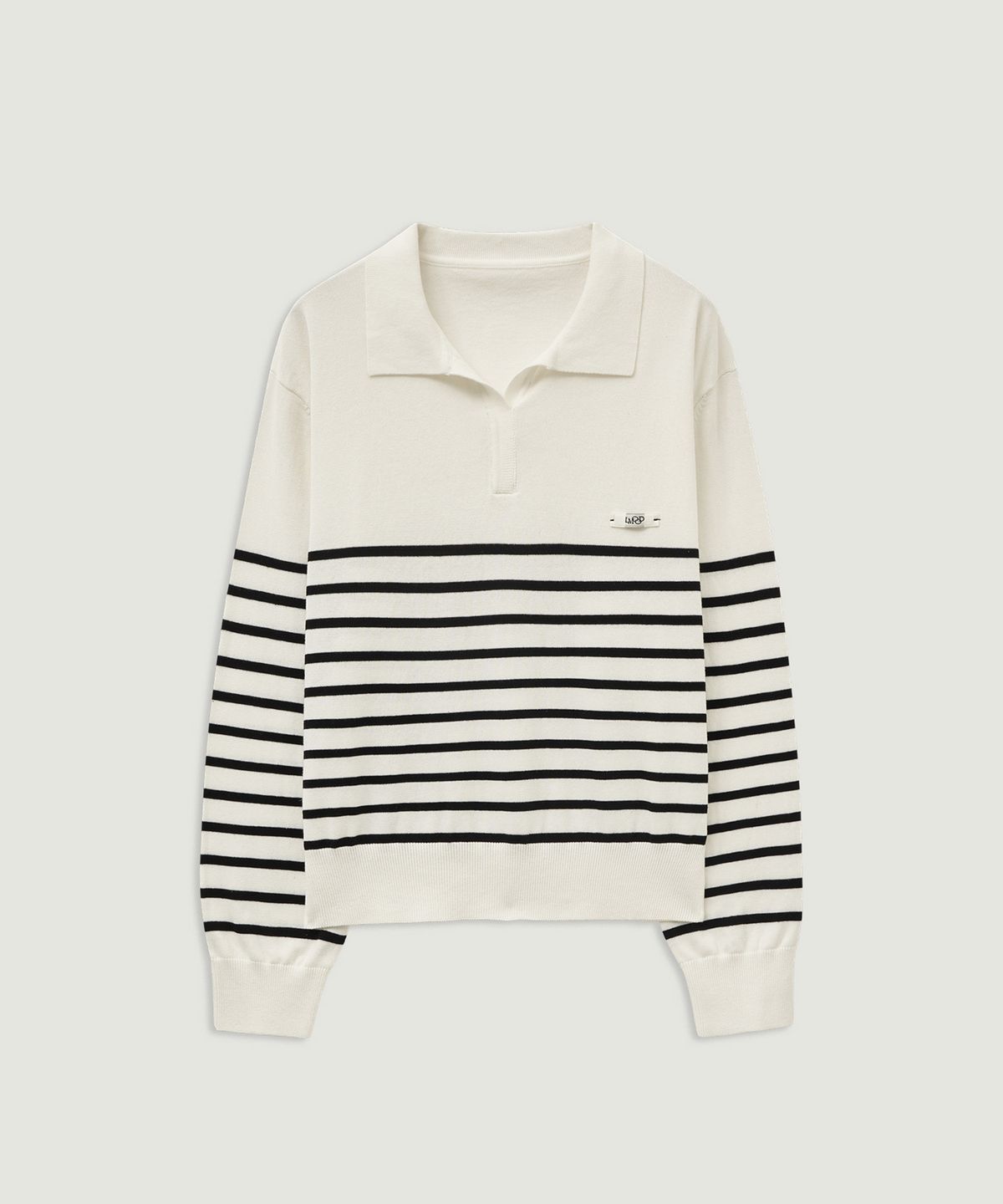 엘무드 우먼(LMOOD WOMEN) CITYAL Cotton Stripe Rugby Knit White