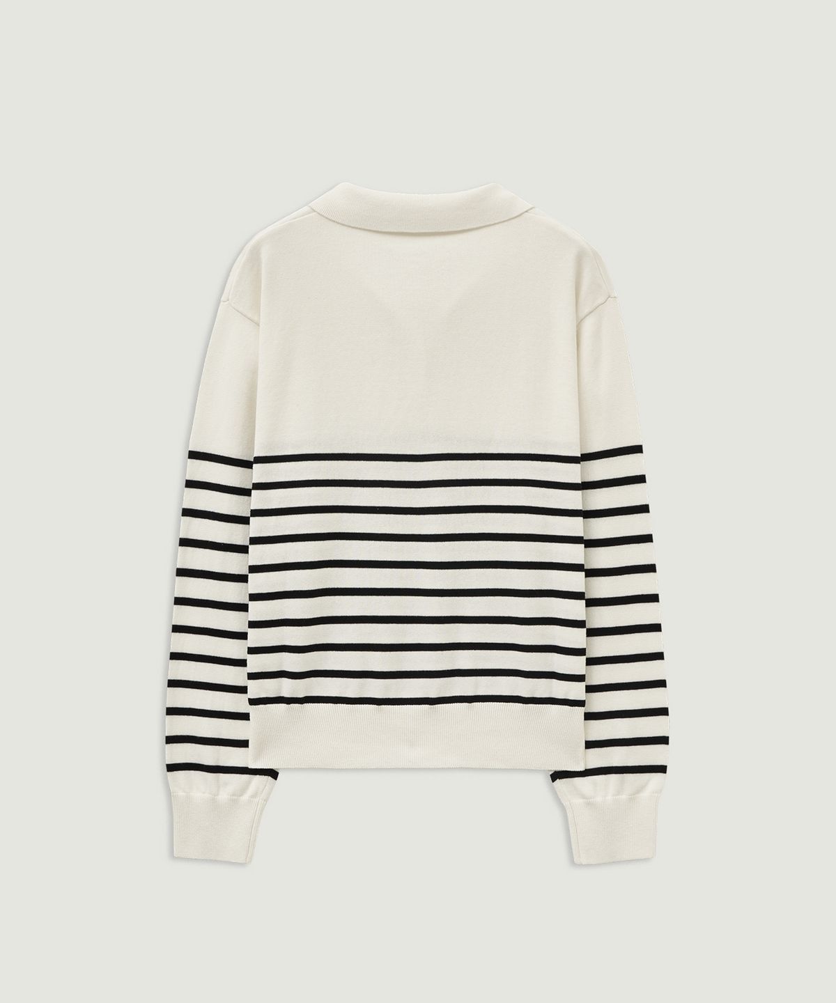 엘무드 우먼(LMOOD WOMEN) CITYAL Cotton Stripe Rugby Knit White