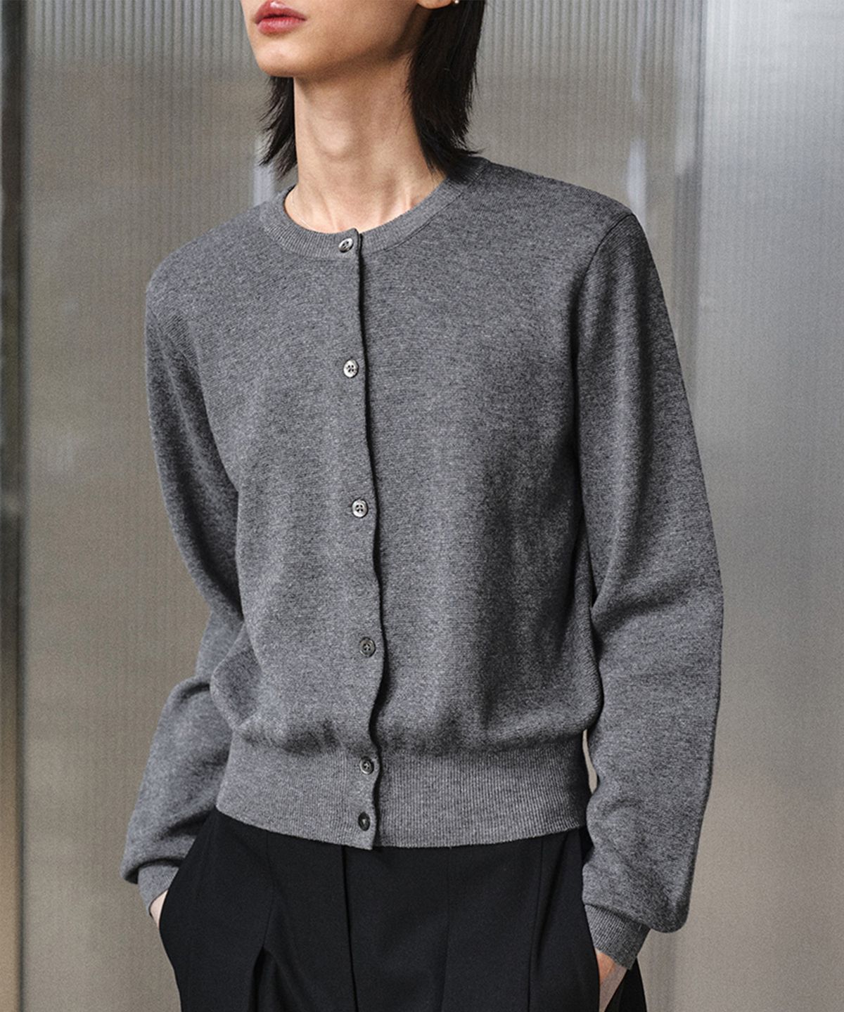 엘무드 우먼(LMOOD WOMEN) ICONIC LD Wool Cotton Round Melange Grey