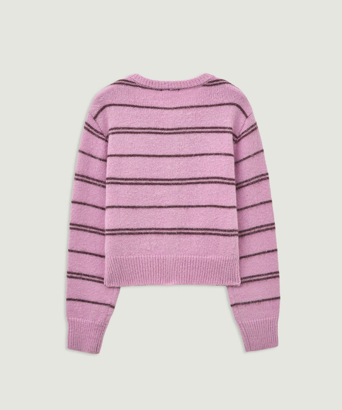 엘무드 우먼(LMOOD WOMEN) THEA Striped Mohair Wool Cardigan Blush Pink