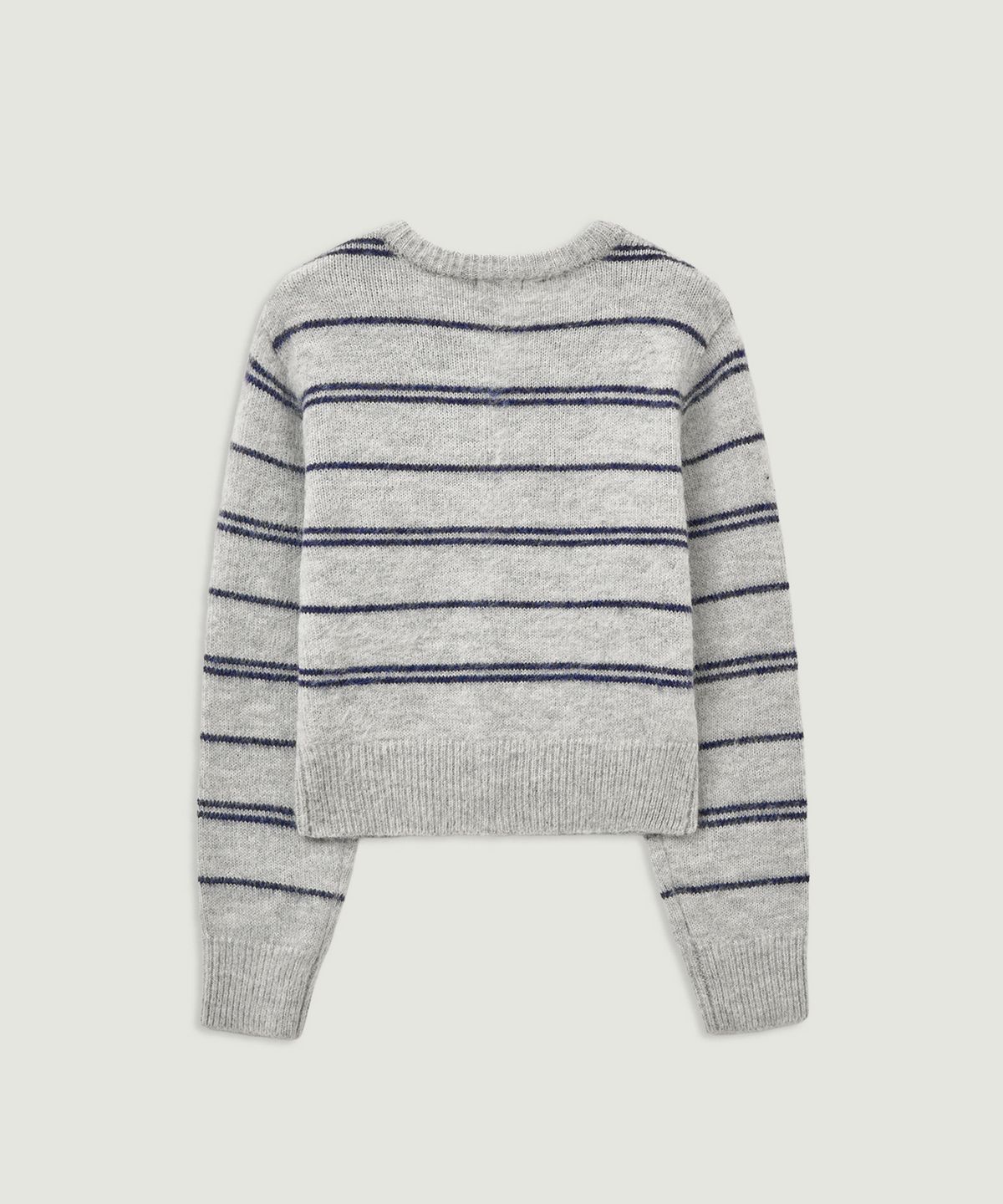 엘무드 우먼(LMOOD WOMEN) THEA Striped Mohair Wool Cardigan Light Grey