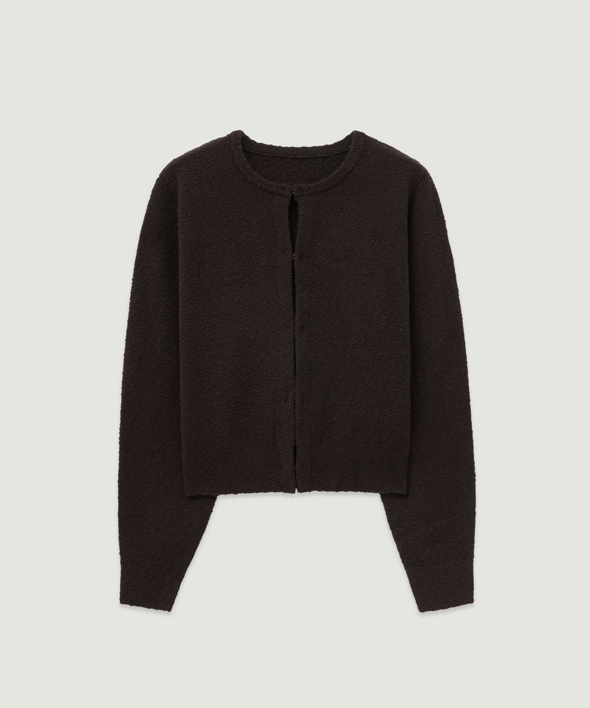 엘무드 우먼(LMOOD WOMEN) MICRO Boucle Wool Cardigan Brown
