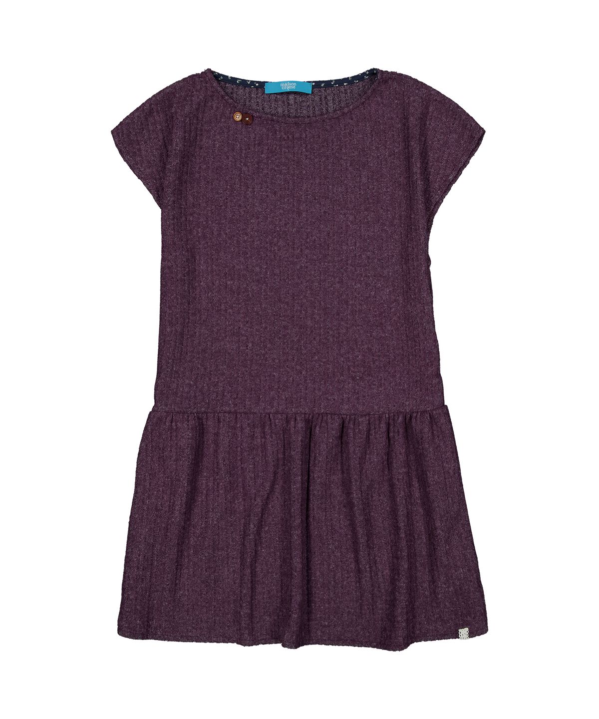메종크렘(MAISON CREME) Cozy frill knit dress_Purple