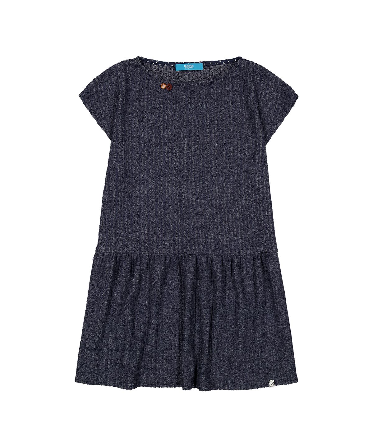 메종크렘(MAISON CREME) Cozy frill knit dress_Navy