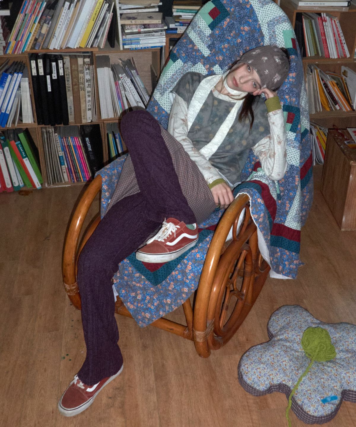 메종크렘(MAISON CREME) Perfect bootscut banding pants_Purple
