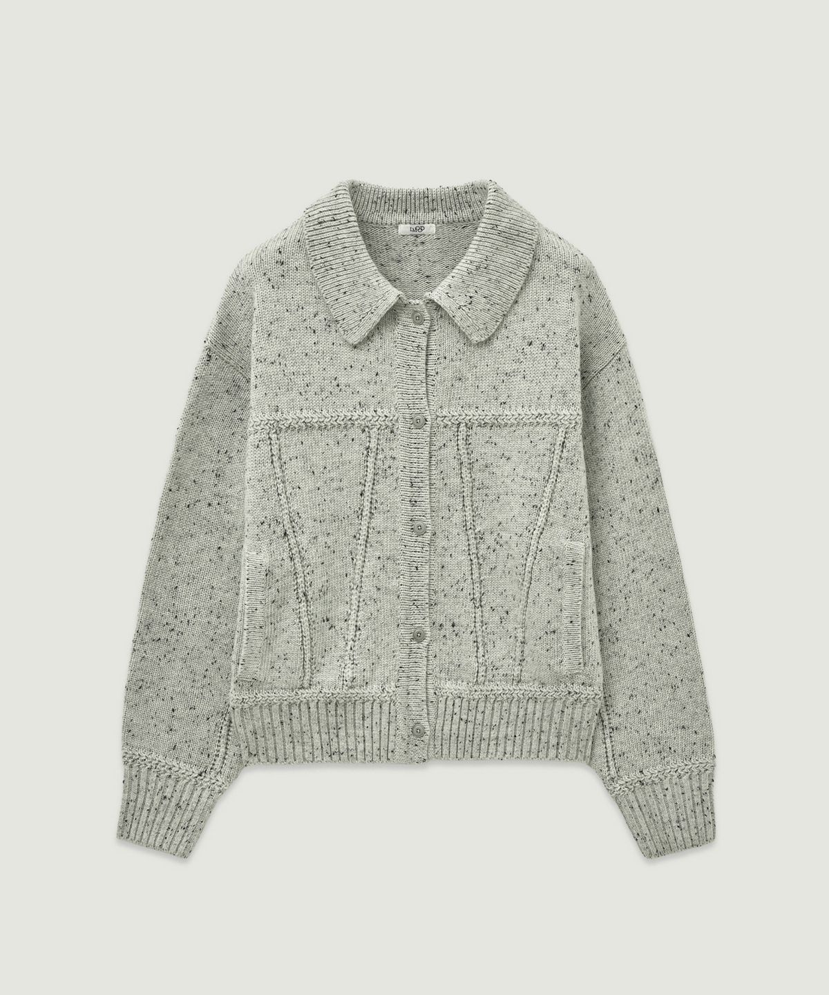 엘무드 우먼(LMOOD WOMEN) PRETTANEV Yarn Cardigan Jacket Cookies & Cream