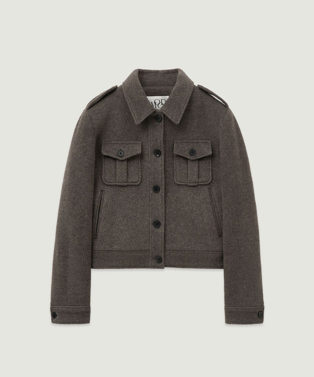 엘무드 우먼(LMOOD WOMEN) MILAN Wool Alpaca Trucker Jacket Rover Grey