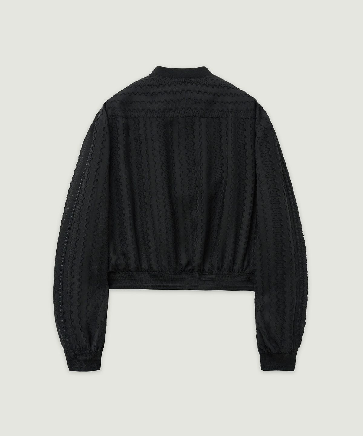 엘무드 우먼(LMOOD WOMEN) SHEER Chiffon Blouson Jumper Black