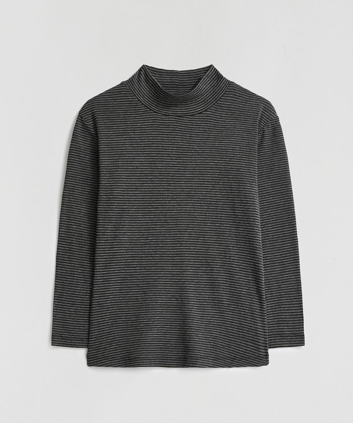 엘무드 우먼(LMOOD WOMEN) CAROLYN Mock Neck 3/4 T-Shirt Stripe