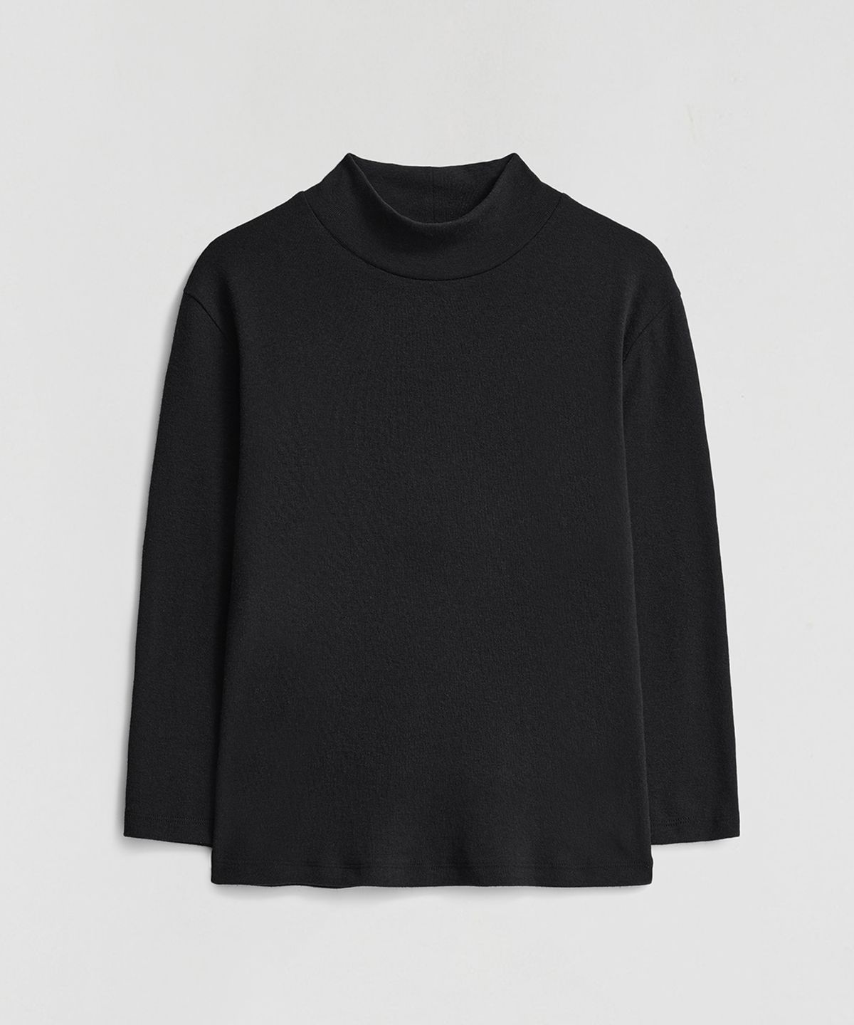 엘무드 우먼(LMOOD WOMEN) CAROLYN Mock Neck 3/4 T-Shirt Black