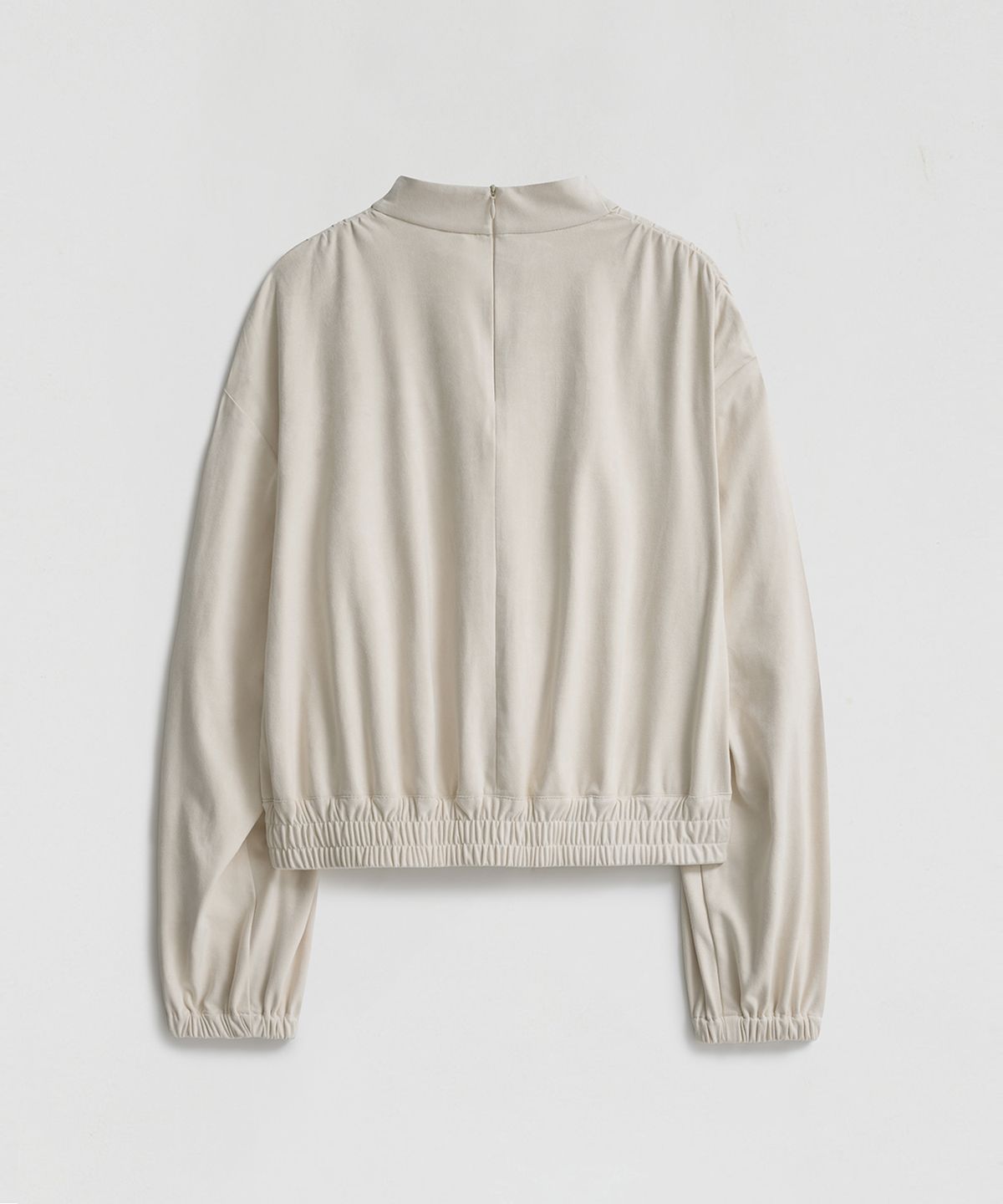 엘무드 우먼(LMOOD WOMEN) DRAPE Suede Blouse Vanilla Cream