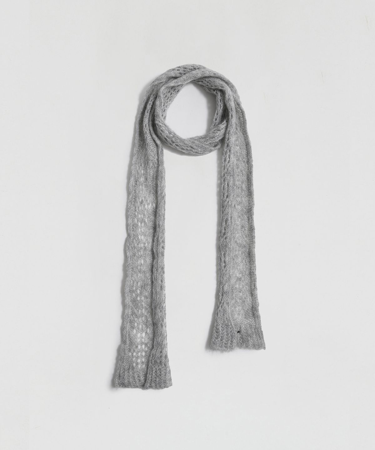 엘무드 우먼(LMOOD WOMEN) SERENE Wool Mohair Muffler Heather Grey