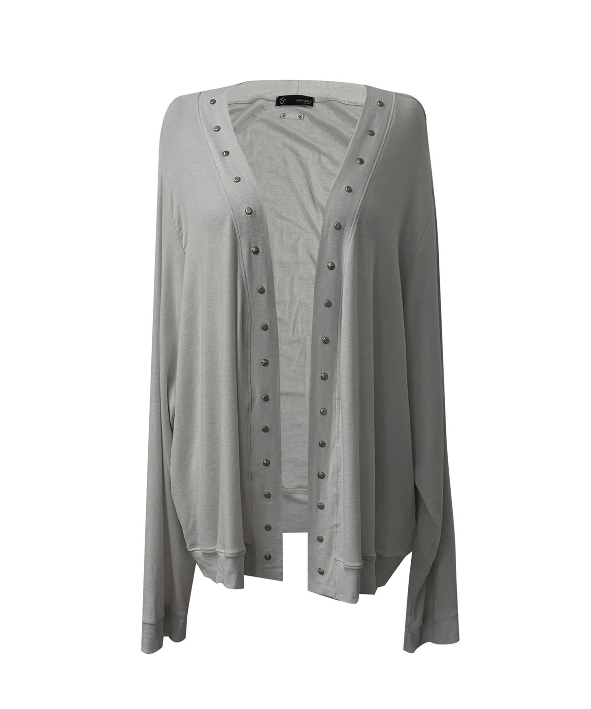 어반유니크 라벨(URBANUNIQUE LABEL) 울 리벳 오버핏 오픈 가디건 (그레이)