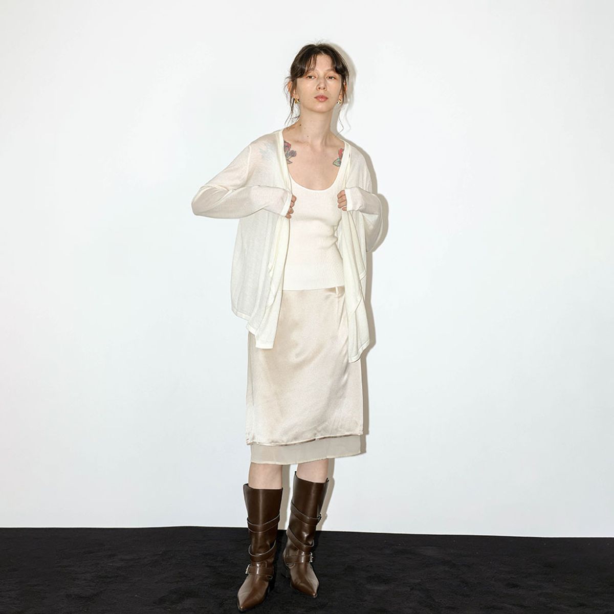 웬스데이딜라잇(WEDNESDAY DELIGHT) WD_Sheer cardigan tank set