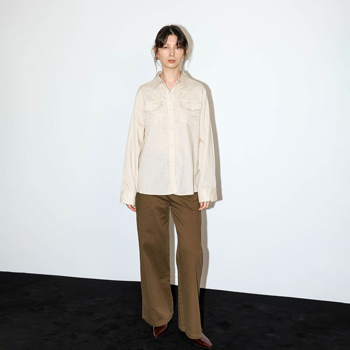 웬스데이딜라잇(WEDNESDAY DELIGHT) WD_Double pocket linen shirt