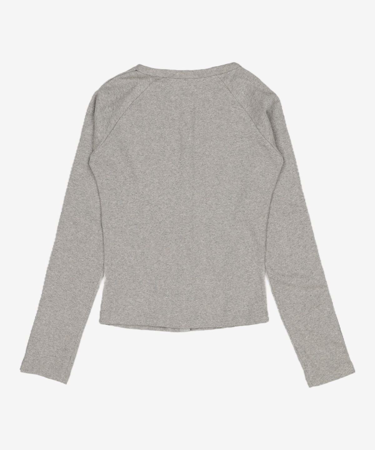 샌드릭(SANDRIC) Snap Ribbed Cardigan_Melange Grey ONE