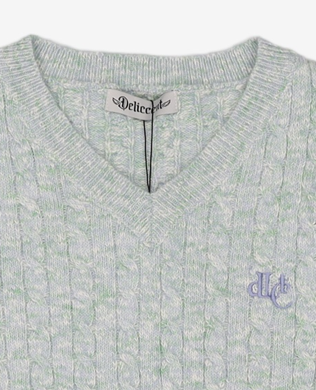 델리센트(DELICCENT) 로고 케이블 풀오버 [GREEN] FREE