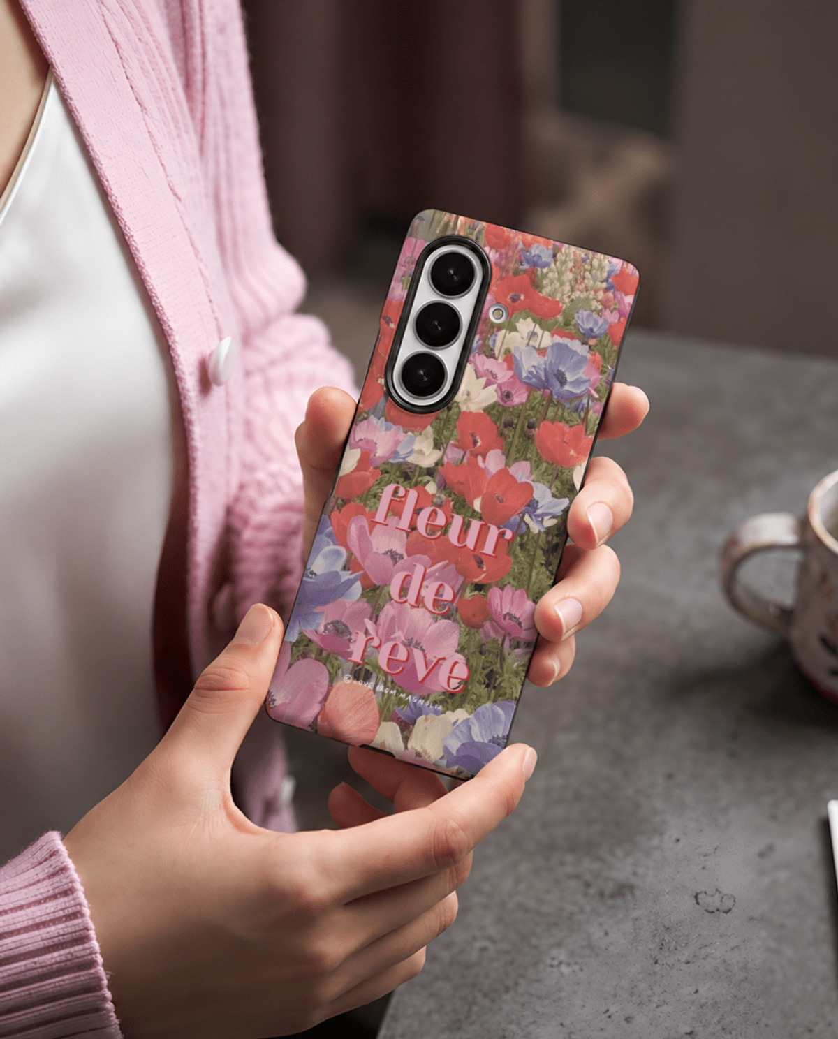 아칸(AKAN) 목련 fleur de reve Z폴드8울트라 듀얼 블랙케이스