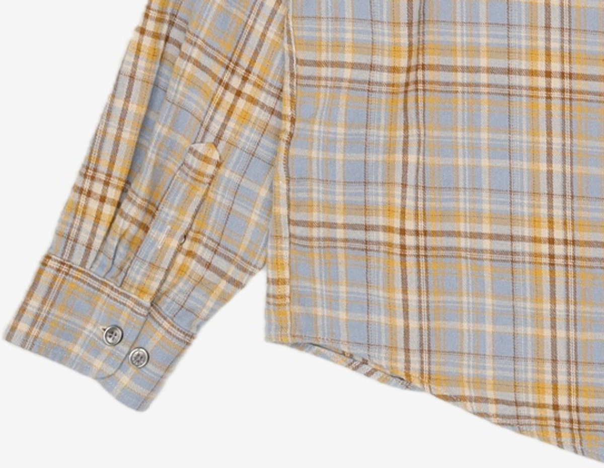 미드선(MIDSUN) Beach Check Shirt-Yellow L