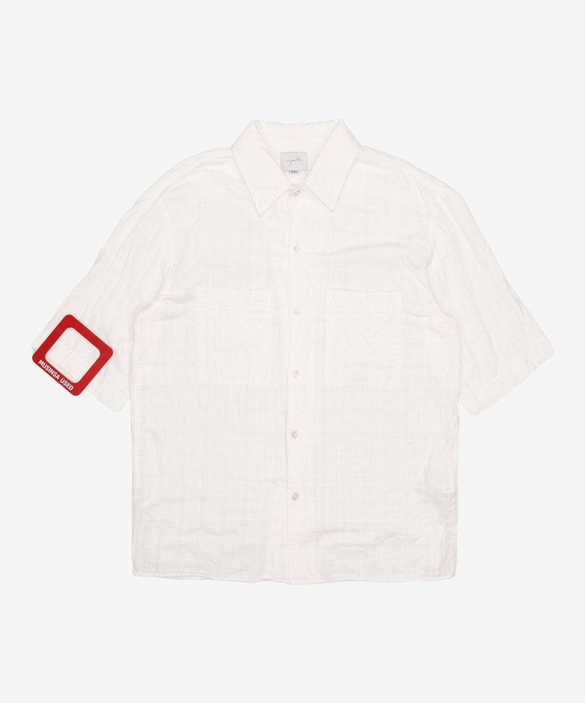 유스(YOUTH) Convertible Collar Half Shirt - White Check XL