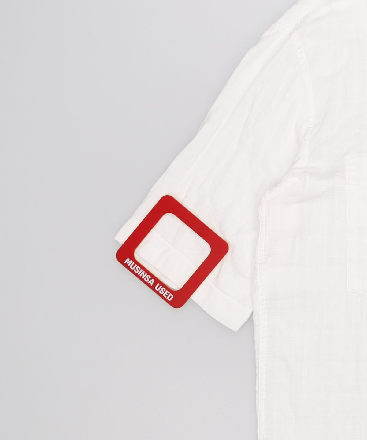 유스(YOUTH) Convertible Collar Half Shirt - White Check XL