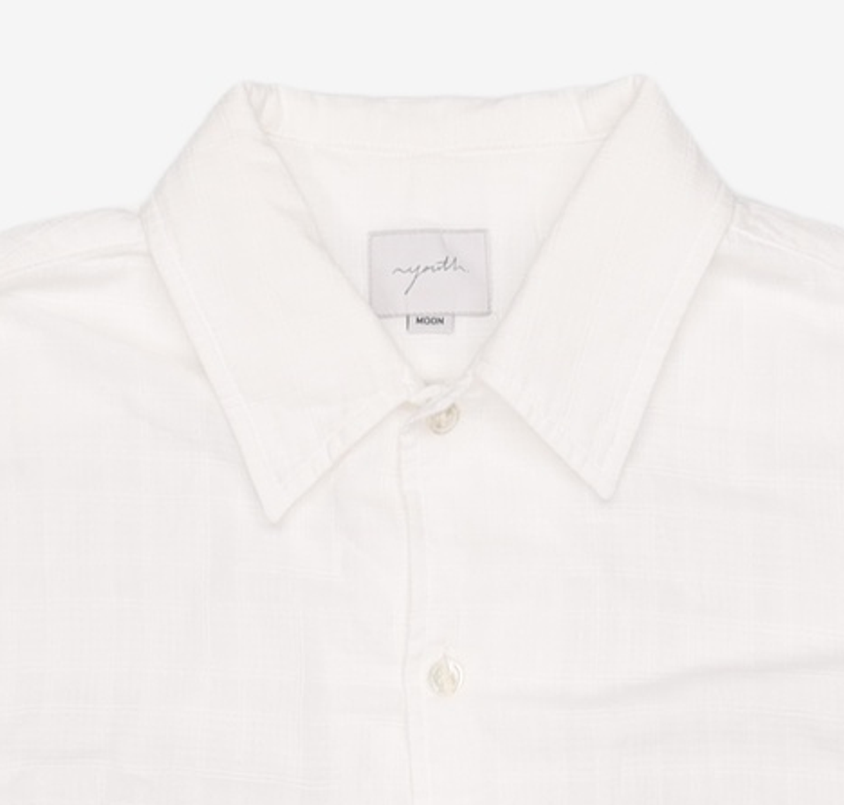 유스(YOUTH) Convertible Collar Half Shirt - White Check XL