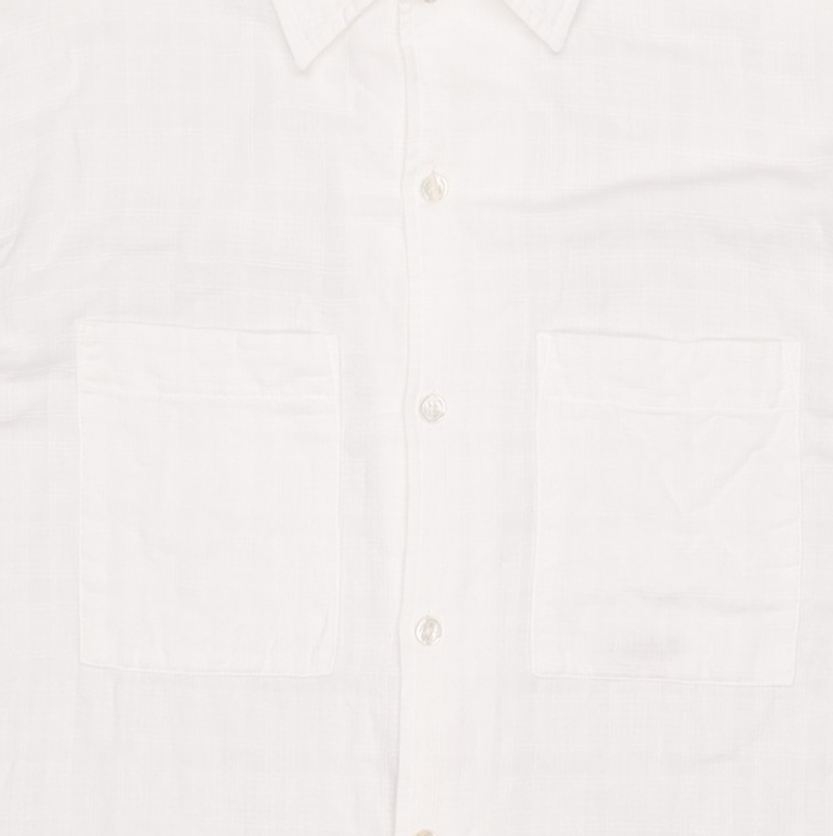 유스(YOUTH) Convertible Collar Half Shirt - White Check XL