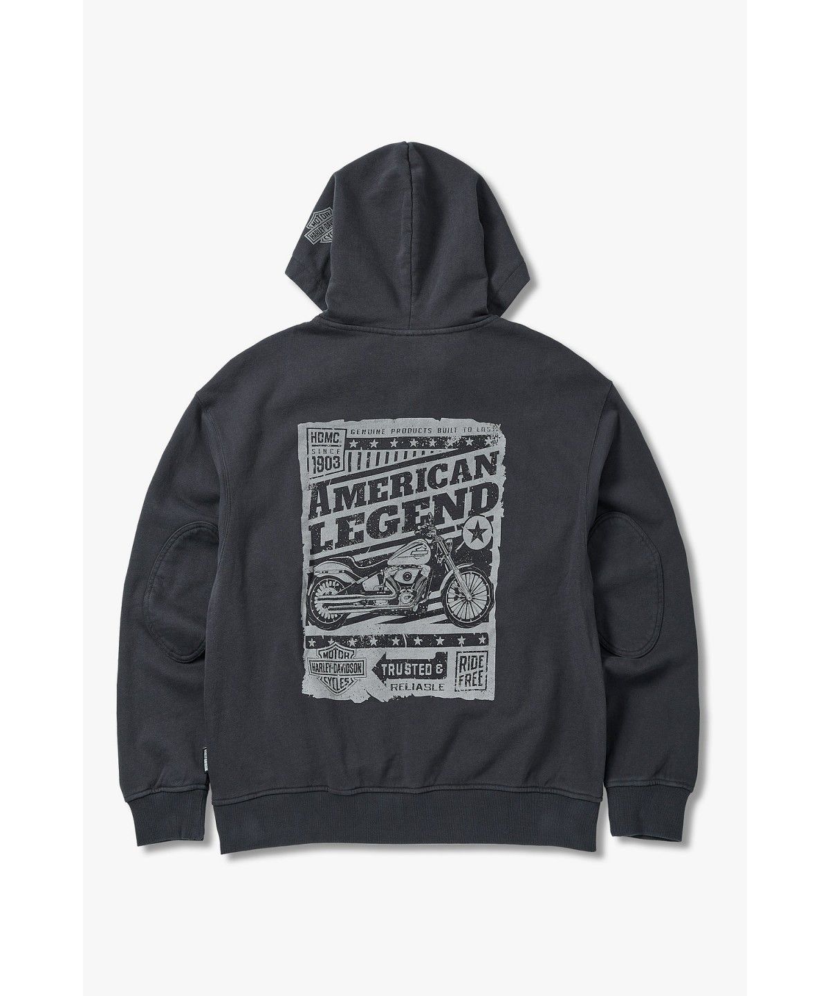 할리데이비슨 컬렉션스®(HARLEY-DAVIDSON COLLECTIONS®) 레전더리 모터사이클 하프집업 후디 다크 그레이 HH16309010