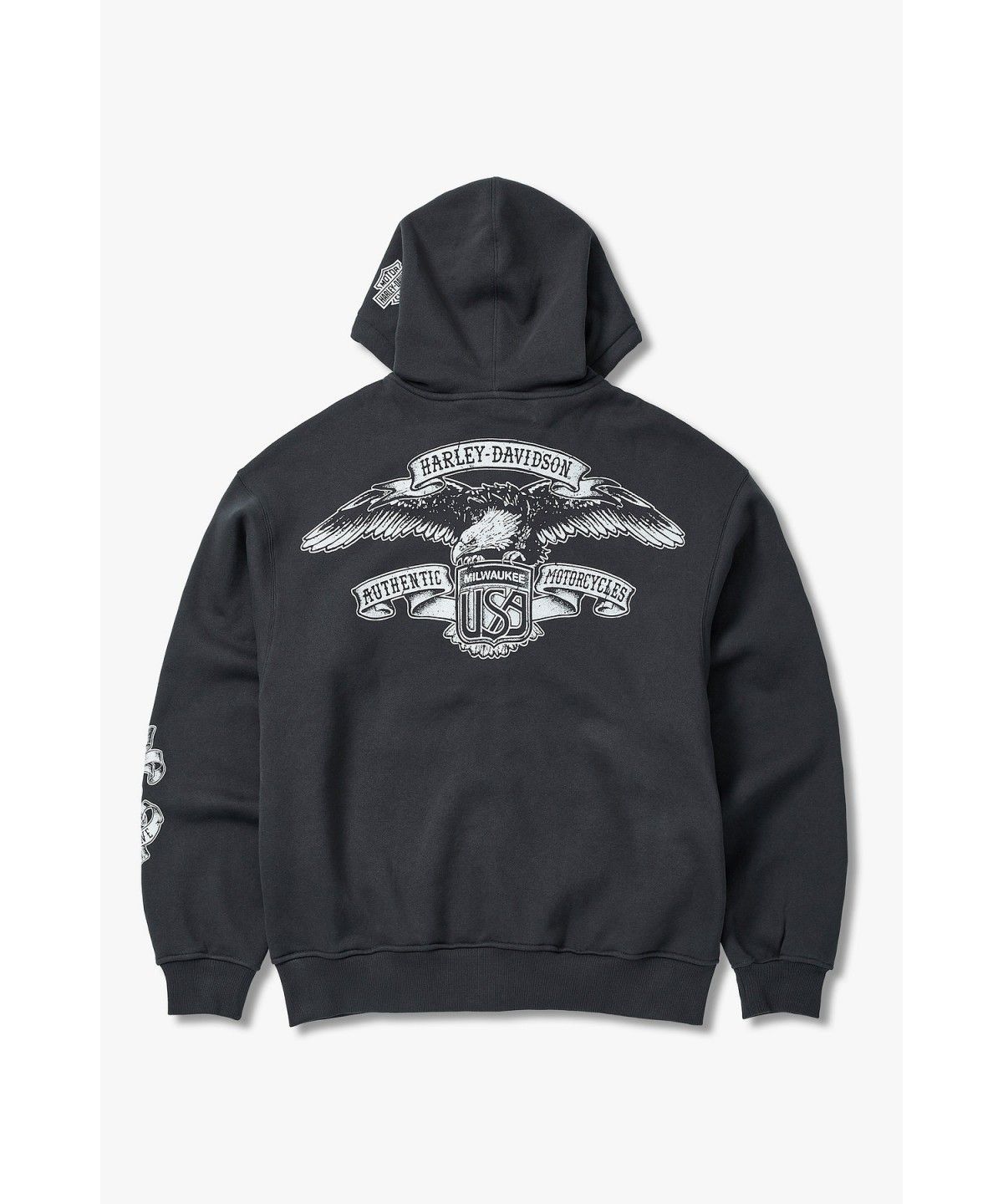 할리데이비슨 컬렉션스®(HARLEY-DAVIDSON COLLECTIONS®) 아메리칸 이글 기모 후드 집업 다크 그레이 HH16309005