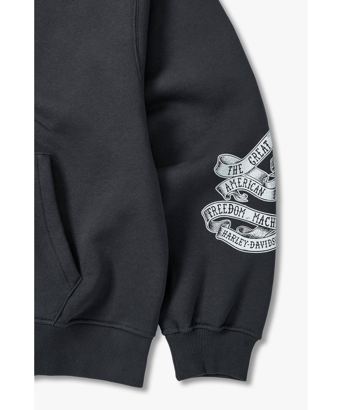 할리데이비슨 컬렉션스®(HARLEY-DAVIDSON COLLECTIONS®) 아메리칸 이글 기모 후드 집업 다크 그레이 HH16309005
