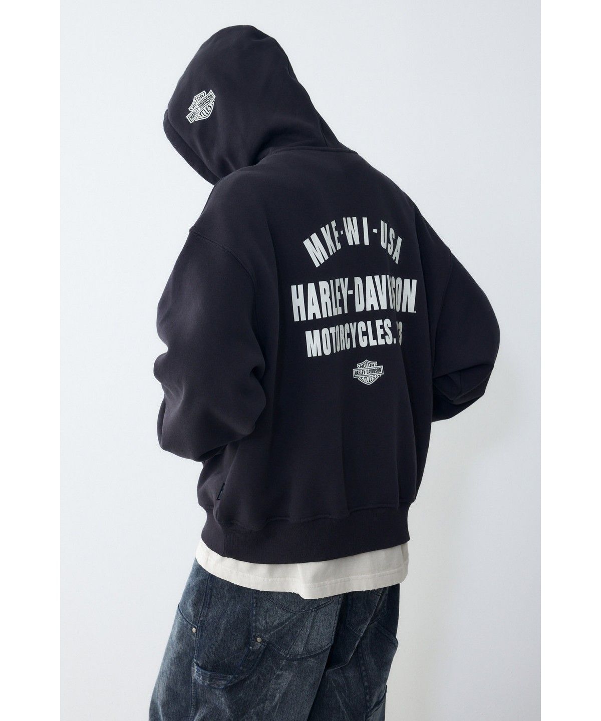 할리데이비슨 컬렉션스®(HARLEY-DAVIDSON COLLECTIONS®) 에센셜 로고 기모 후디 다크 그레이 HH16309003