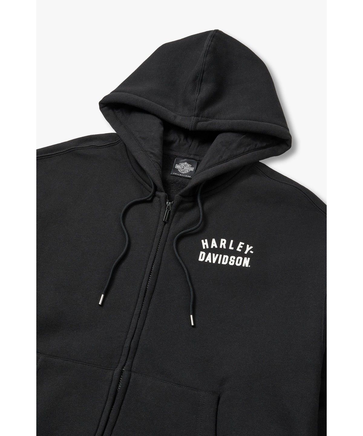 할리데이비슨 컬렉션스®(HARLEY-DAVIDSON COLLECTIONS®) 에센셜 로고 기모 후드 집업 블랙 HH16309002